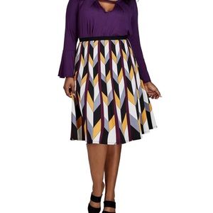 Plus size - Chevron print A-line skirt - 26W/28W